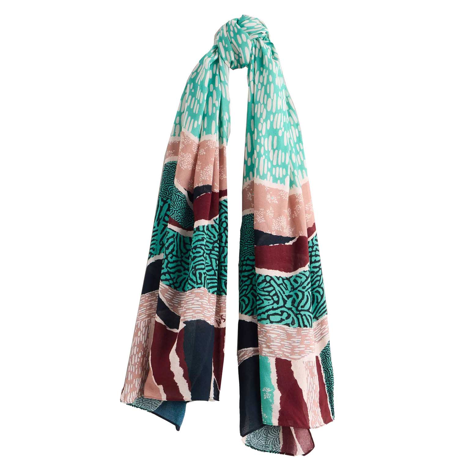 White Stuff Abstract Patchwork Scarf